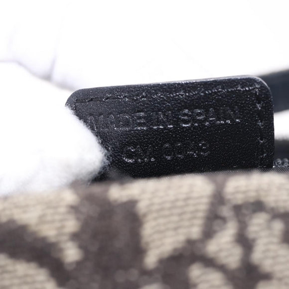 Christian Dior Trotter Canvas Handtasche Schwarz Silber Auth 183978
