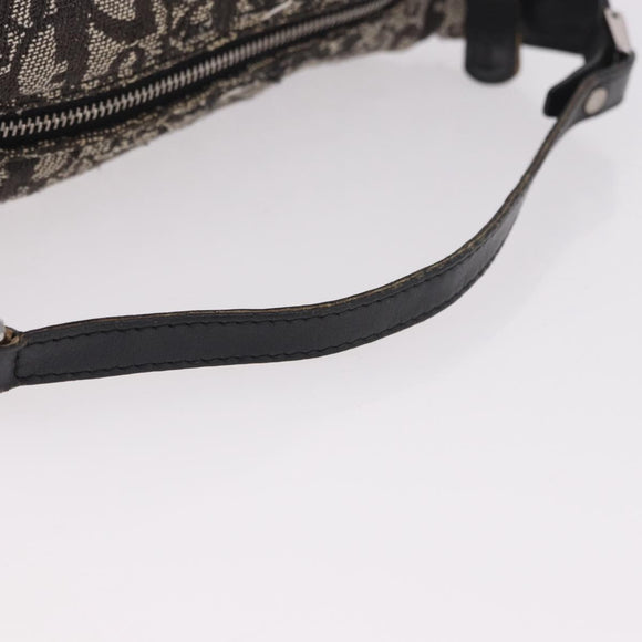 Christian Dior Trotter Canvas Handtasche Schwarz Silber Auth 183978