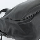 LOEWE Anagram Hand Bag Leather Black Gold Auth 183979-15