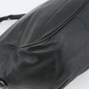 LOEWE Anagram Hand Bag Leather Black Gold Auth 183979-17