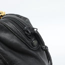 LOEWE Anagram Hand Bag Leather Black Gold Auth 183979-9