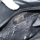 LOEWE Anagram Hand Bag Leather Black Gold Auth 183979-10