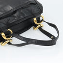LOEWE Anagram Hand Bag Leather Black Gold Auth 183979-7