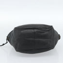 LOEWE Anagram Hand Bag Leather Black Gold Auth 183979-5