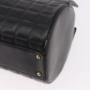 CHANEL Choco Bar Handtas Lamsleer Zwart Goud CC Auth 183982V-13