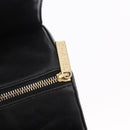 CHANEL Choco Bar Handtas Lamsleer Zwart Goud CC Auth 183982V-16