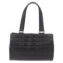 CHANEL Choco Bar Handtas Lamsleer Zwart Goud CC Auth 183982V-2