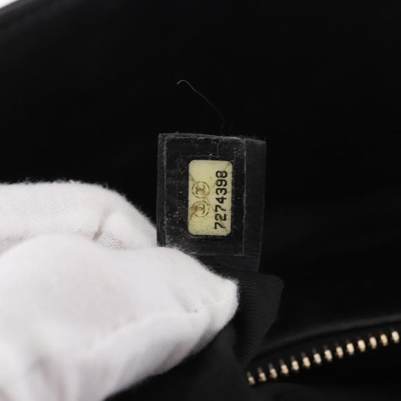 CHANEL Choco Bar Handtas Lamsleer Zwart Goud CC Auth 183982V