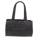 CHANEL Choco Bar Handtas Lamsleer Zwart Goud CC Auth 183982V-3