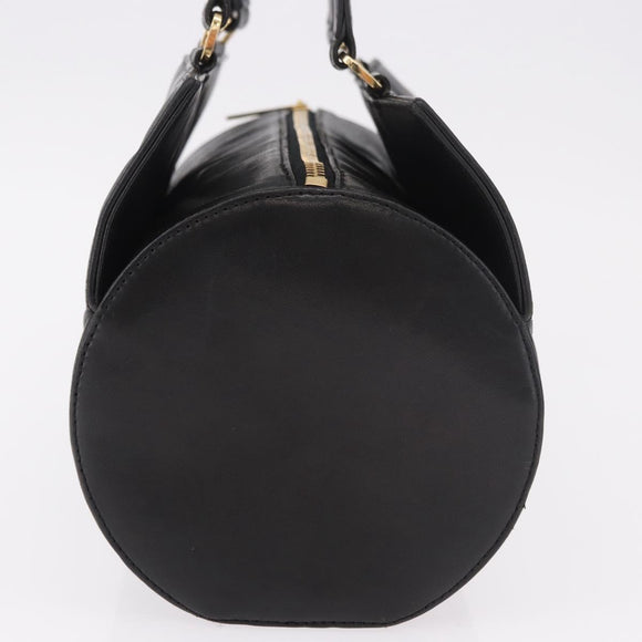 CHANEL Choco Bar Handtas Lamsleer Zwart Goud CC Auth 183982V