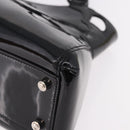 CARTIER Marcello Hand Bag Patent Leather Black Silver Auth 183983A-16
