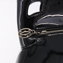 CARTIER Marcello Hand Bag Patent Leather Black Silver Auth 183983A-17
