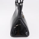 CARTIER Marcello Hand Bag Patent Leather Black Silver Auth 183983A-3