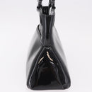 CARTIER Marcello Hand Bag Patent Leather Black Silver Auth 183983A-4