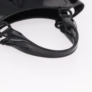 CARTIER Marcello Hand Bag Patent Leather Black Silver Auth 183983A-7