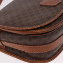 CELINE Macadam Canvas Umhängetasche PVC Leder Braun Gold Auth 183989-10