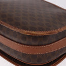 CELINE Macadam Canvas Umhängetasche PVC Leder Braun Gold Auth 183989-13