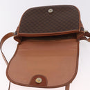 CELINE Macadam Canvas Umhängetasche PVC Leder Braun Gold Auth 183989-16