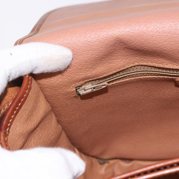 CELINE Macadam Canvas Umhängetasche PVC Leder Braun Gold Auth 183989