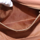 CELINE Macadam Canvas Umhängetasche PVC Leder Braun Gold Auth 183989-23