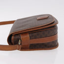CELINE Macadam Canvas Umhängetasche PVC Leder Braun Gold Auth 183989-5