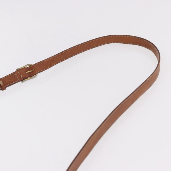 CELINE Macadam Canvas Umhängetasche PVC Leder Braun Gold Auth 183989