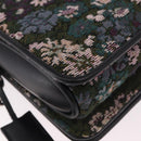 Miu Miu Chain Shoulder Bag Canvas Green Silver Auth 183990M-14