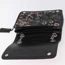 Miu Miu Chain Shoulder Bag Canvas Green Silver Auth 183990M-18