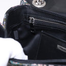 Miu Miu Chain Shoulder Bag Canvas Green Silver Auth 183990M-23
