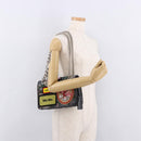 Miu Miu Chain Shoulder Bag Canvas Green Silver Auth 183990M-27