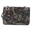 Miu Miu Chain Shoulder Bag Canvas Green Silver Auth 183990M-5