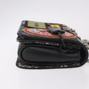 Miu Miu Chain Shoulder Bag Canvas Green Silver Auth 183990M-6
