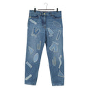 CHANEL Pants Denim Blue CC Auth 183991V-1
