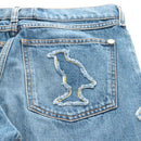 CHANEL Pants Denim Blue CC Auth 183991V-13