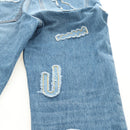 CHANEL Pants Denim Blue CC Auth 183991V-14