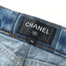 CHANEL Pants Denim Blue CC Auth 183991V-20