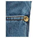 CHANEL Pants Denim Blue CC Auth 183991V-3