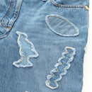 CHANEL Pants Denim Blue CC Auth 183991V-4