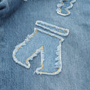 CHANEL Pants Denim Blue CC Auth 183991V-5