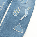 CHANEL Pants Denim Blue CC Auth 183991V-6