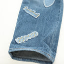 CHANEL Pants Denim Blue CC Auth 183991V-8