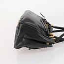 PRADA Hand Bag Leather 2way Black Gold Auth 183993-3