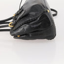 PRADA Hand Bag Leather 2way Black Gold Auth 183993-4