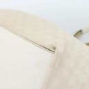 GUCCI GG Canvas Sherry Line Hand Bag White Gold 131230 Auth 183994-9