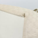 GUCCI GG Canvas Sherry Line Hand Bag White Gold 131230 Auth 183994-15