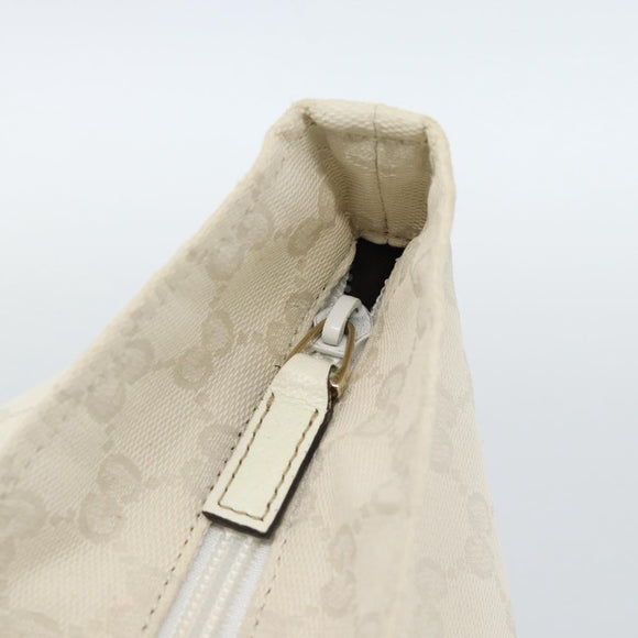 GUCCI GG Canvas Sherry Line Hand Bag White Gold 131230 Auth 183994