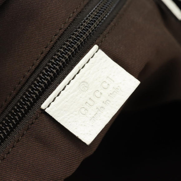 GUCCI GG Canvas Sherry Line Hand Bag White Gold 131230 Auth 183994