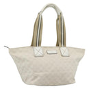GUCCI GG Canvas Sherry Line Hand Bag White Gold 131230 Auth 183994-1