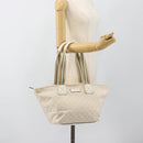 GUCCI GG Canvas Sherry Line Hand Bag White Gold 131230 Auth 183994-21