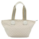 GUCCI GG Canvas Sherry Line Hand Bag White Gold 131230 Auth 183994-2